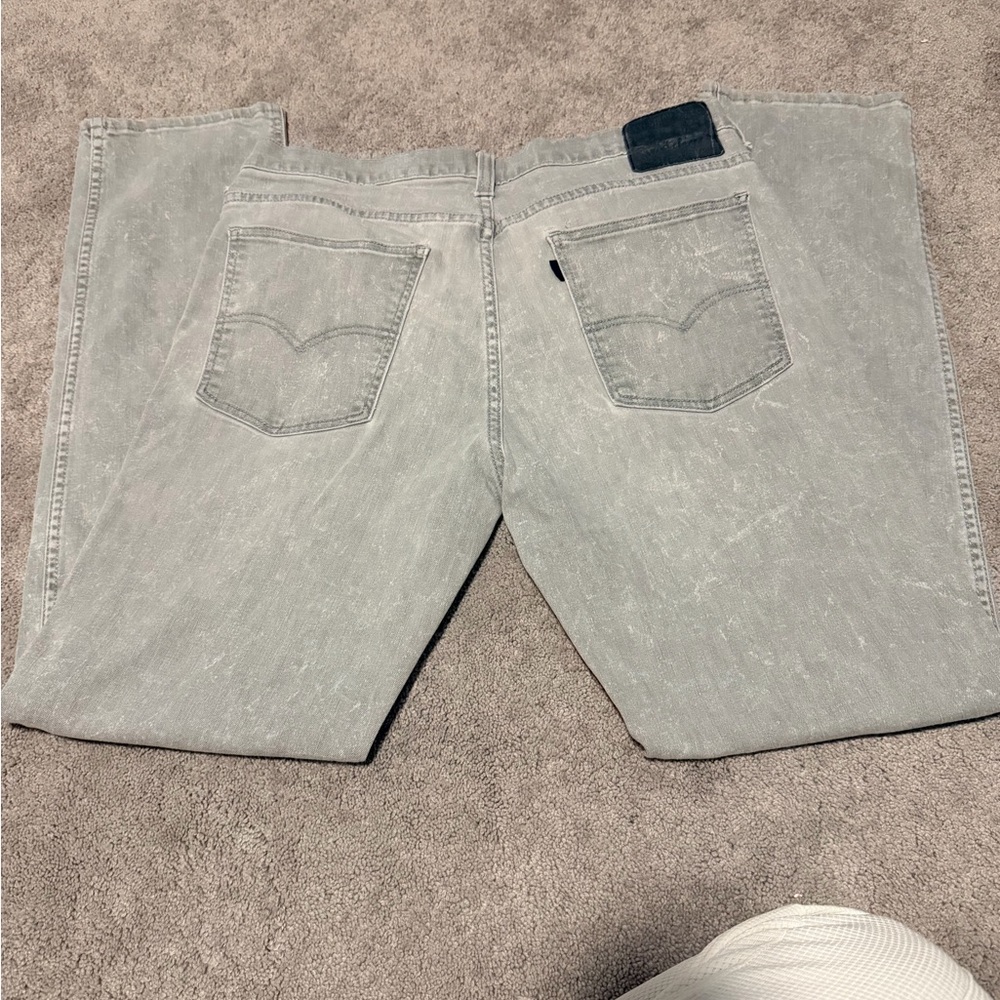Levi's Light Gray Straight Jeans for Men